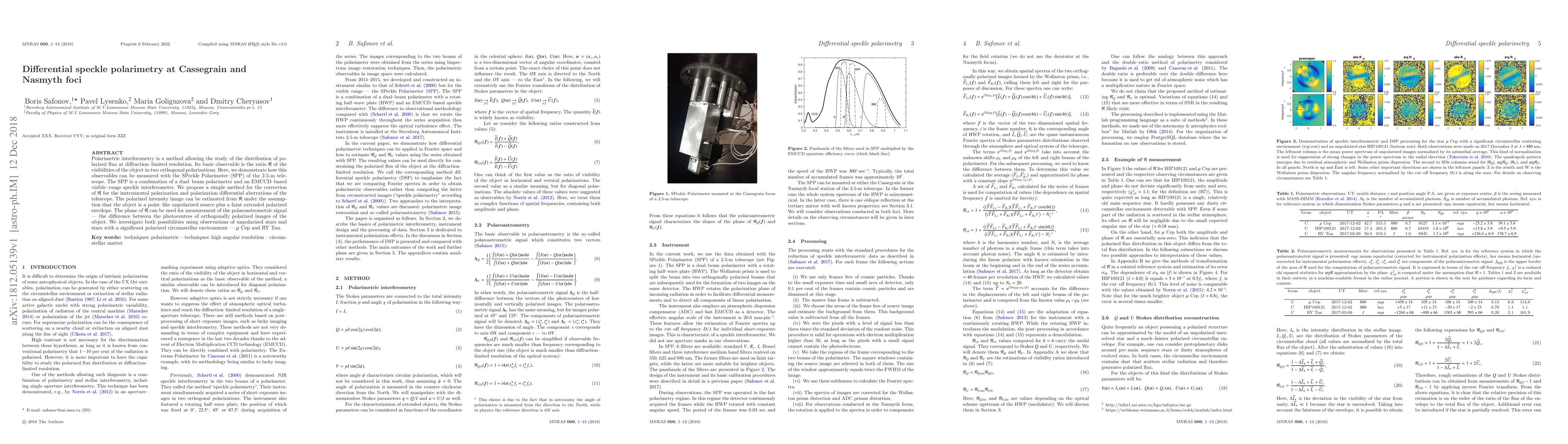 Thumbnail for Differential speckle polarimetry at Cassegrain and Nasmyth foci