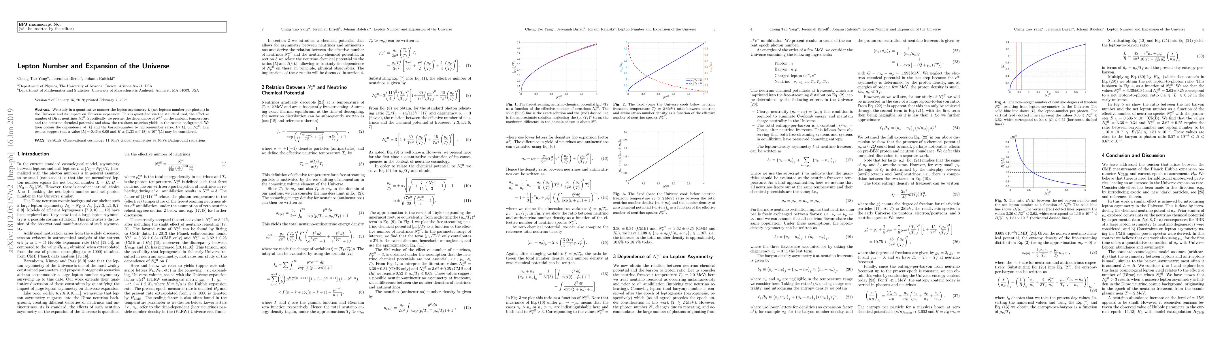 Thumbnail for Lepton Number and Expansion of the Universe