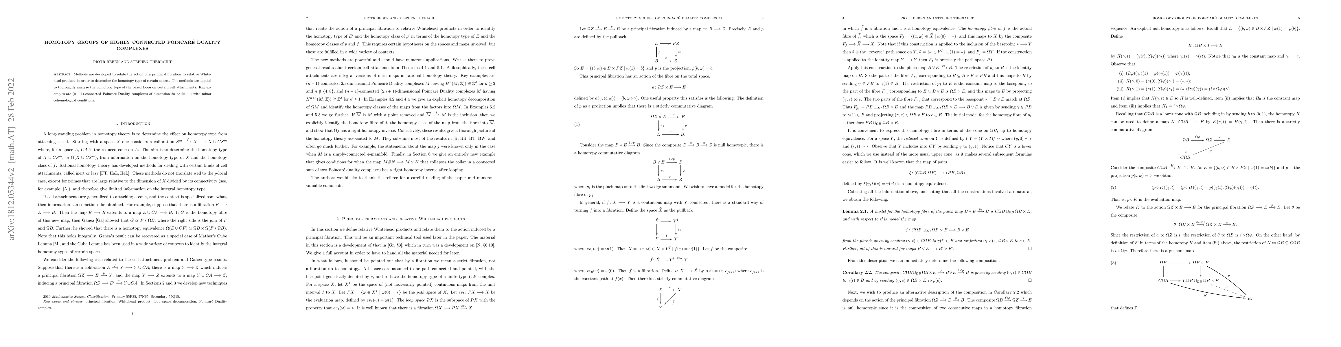 Thumbnail for Homotopy groups of highly connected Poincare duality complexes