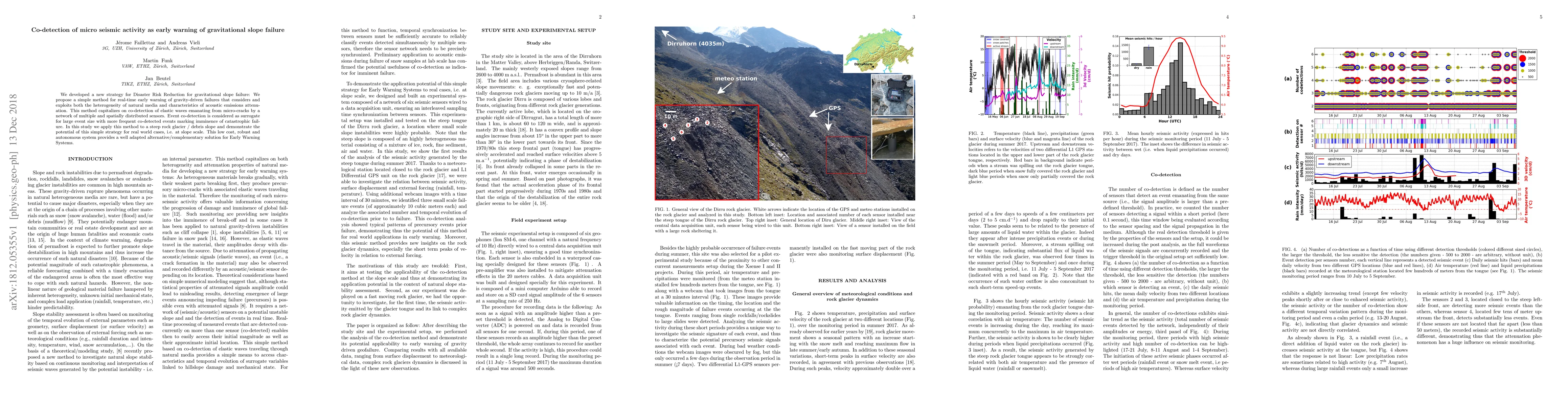 Thumbnail for Co-detection of micro seismic activity as early warning of gravitational
  slope failure