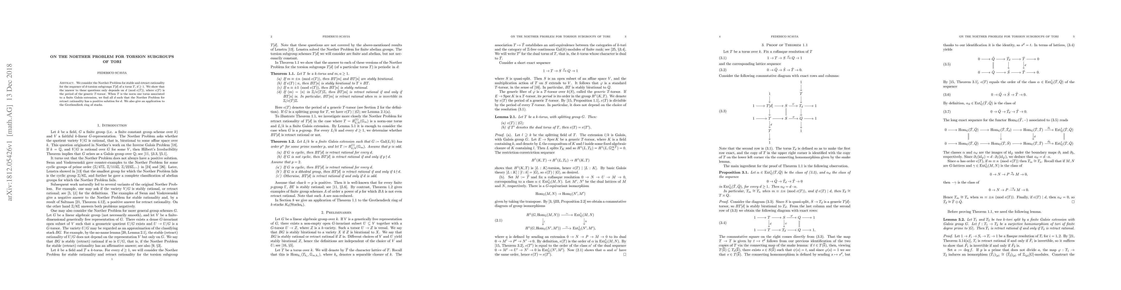 Thumbnail for On the Noether Problem for torsion subgroups of tori