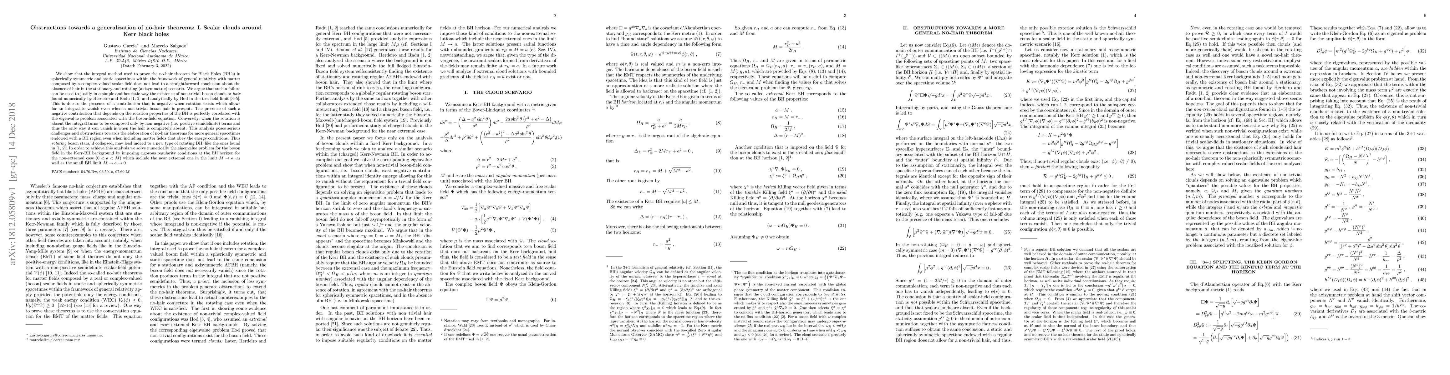 Thumbnail for Obstructions towards a generalization of no-hair theorems: I. Scalar
  clouds around Kerr black holes