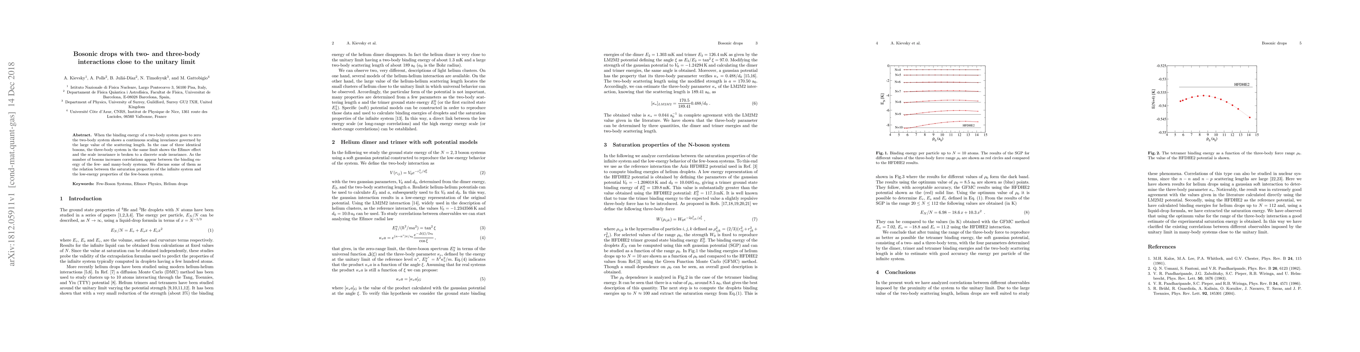 Thumbnail for Bosonic drops with two- and three-body interactions close to the unitary
  limit