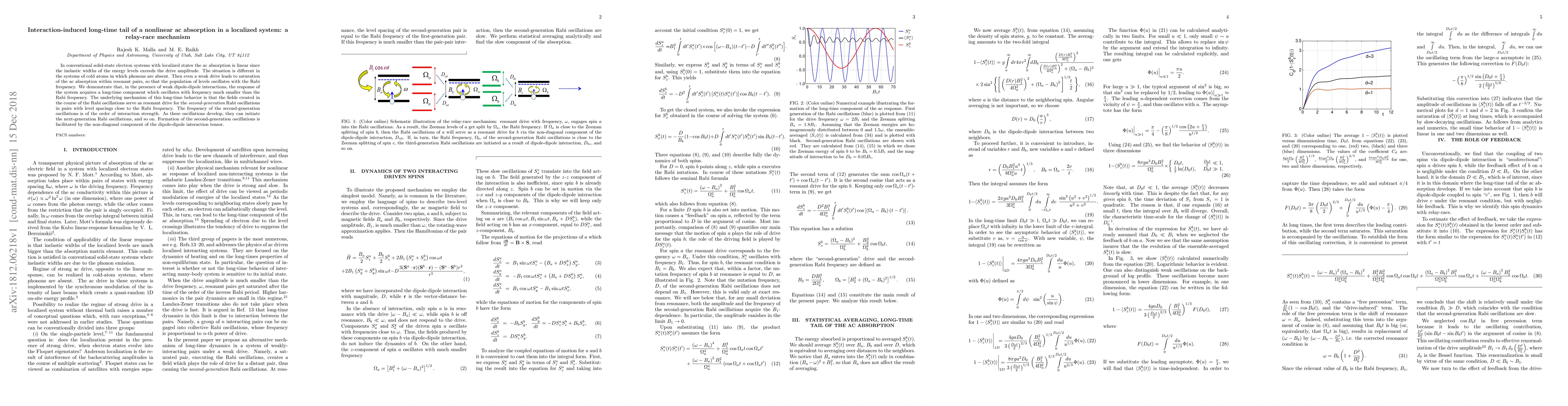 Thumbnail for Interaction-induced long-time tail of a nonlinear ac absorption in a
  localized system: a relay-race mechanism