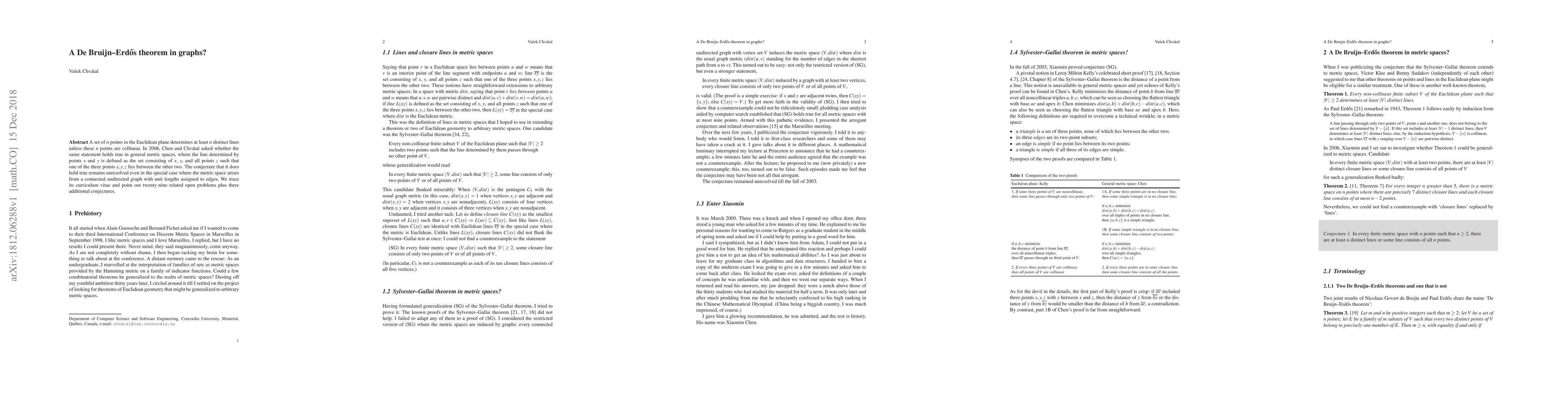 Thumbnail for A De Bruijn-Erd\H{o}s theorem in graphs?