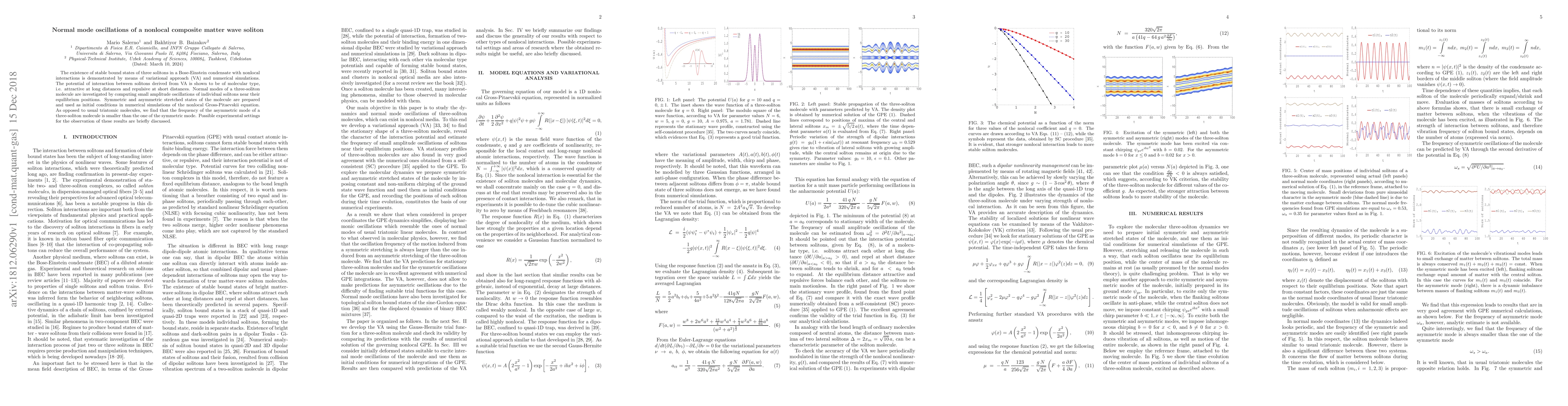 Thumbnail for Normal mode oscillations of a nonlocal composite matter wave soliton