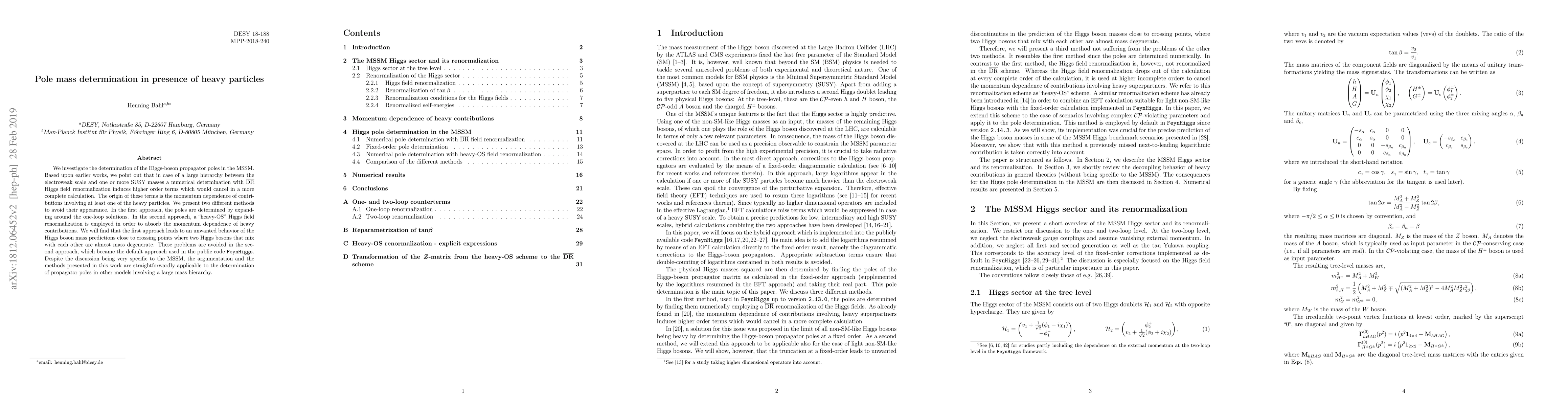 Thumbnail for Pole mass determination in presence of heavy particles