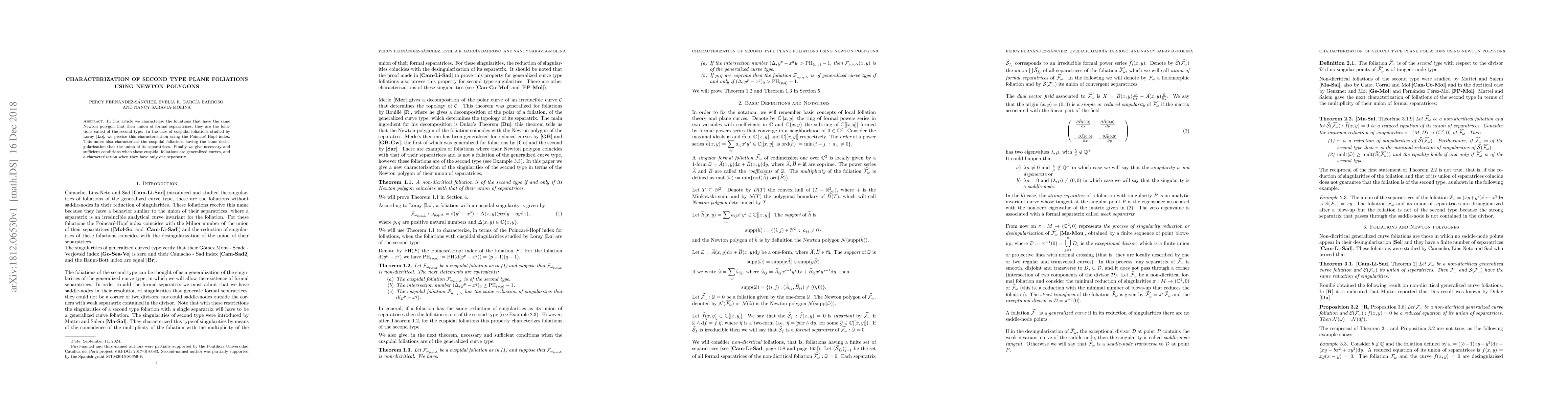 Thumbnail for Characterization of second type plane foliations using Newton polygons