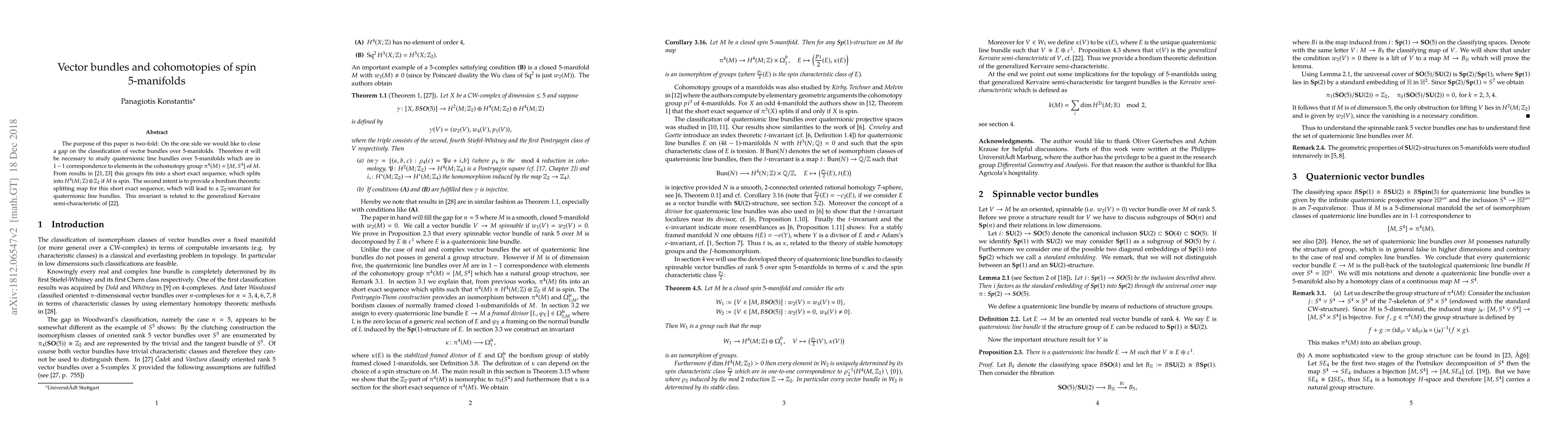 Thumbnail for Vector bundles and cohomotopies of spin 5-manifolds