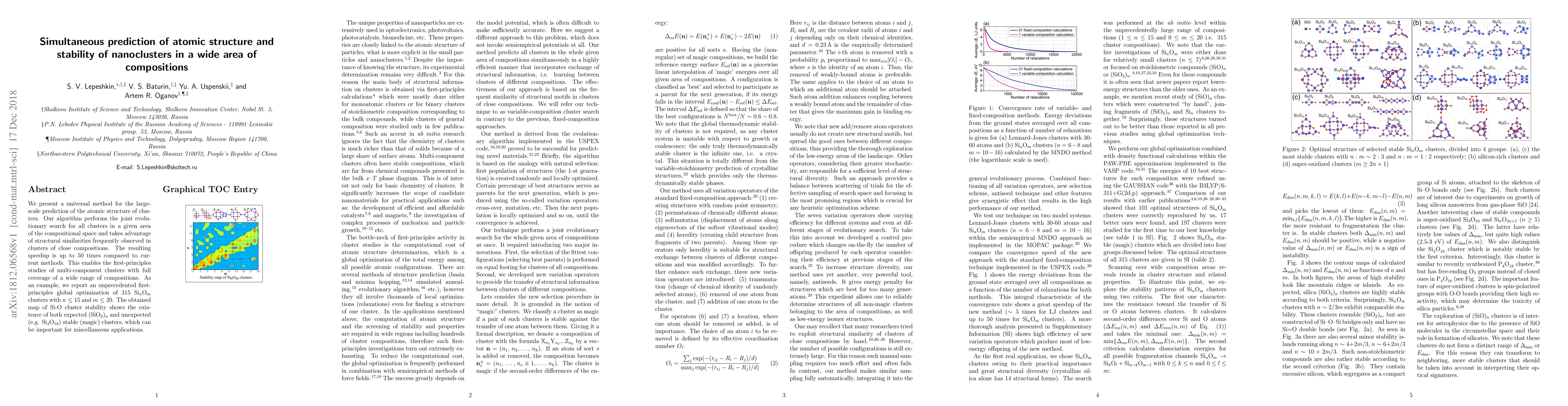 Thumbnail for Simultaneous prediction of atomic structure and stability of
  nanoclusters in a wide area of compositions