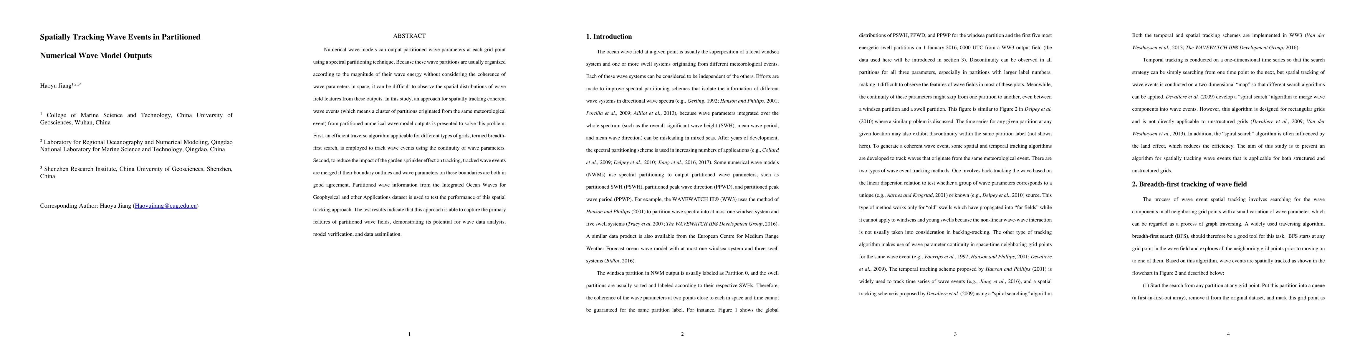 Thumbnail for Spatially Tracking Wave Events in Partitioned Numerical Wave Model
  Outputs