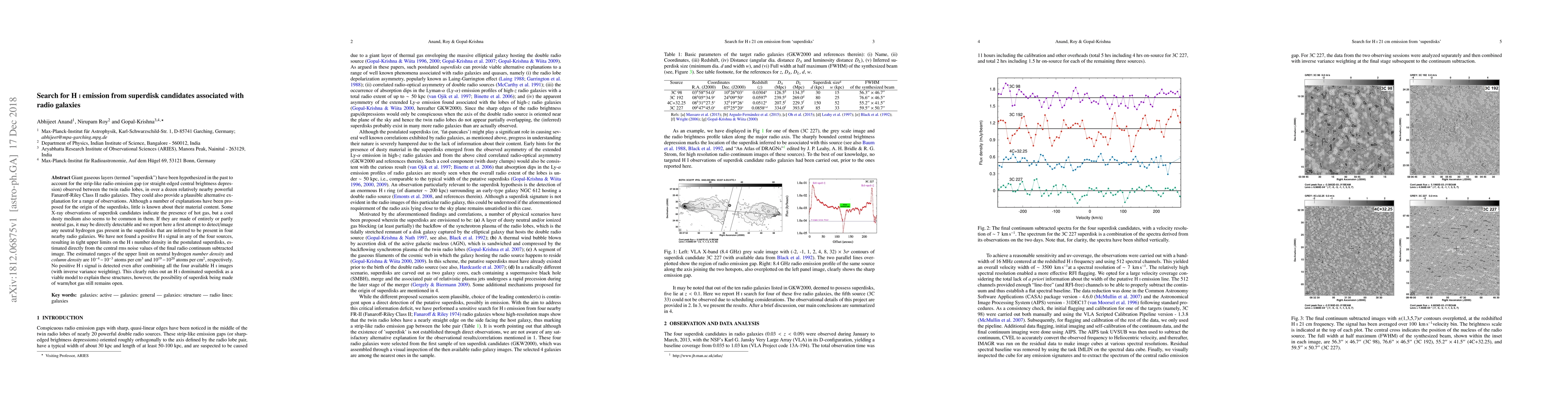 Thumbnail for Search for HI emission from superdisk candidates associated with radio
  galaxies