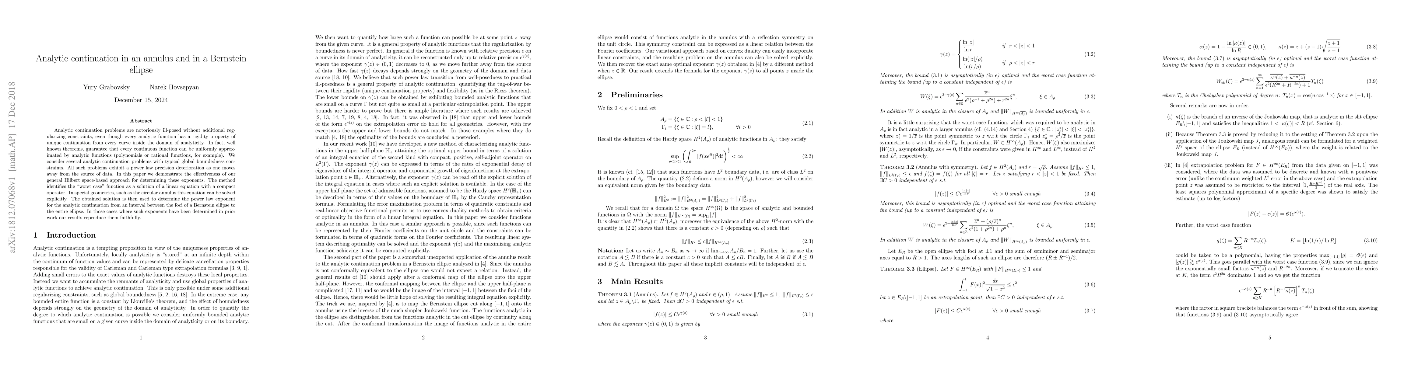 Thumbnail for Analytic continuation in an annulus and in a Bernstein ellipse