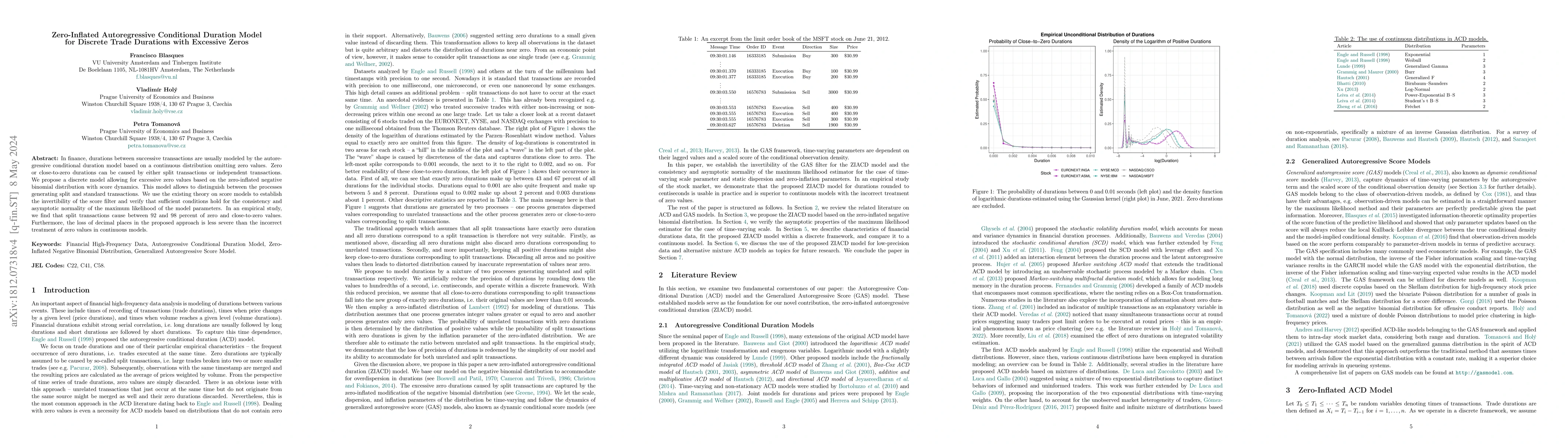 Thumbnail for Zero-Inflated Autoregressive Conditional Duration Model for Discrete
  Trade Durations with Excessive Zeros