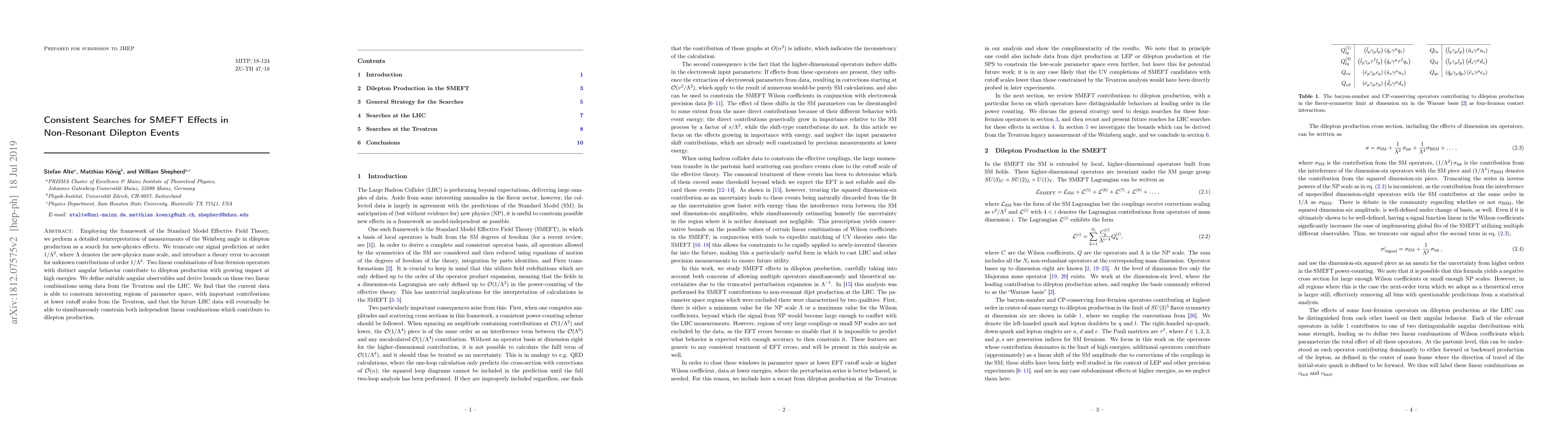 Thumbnail for Consistent Searches for SMEFT Effects in Non-Resonant Dilepton Events