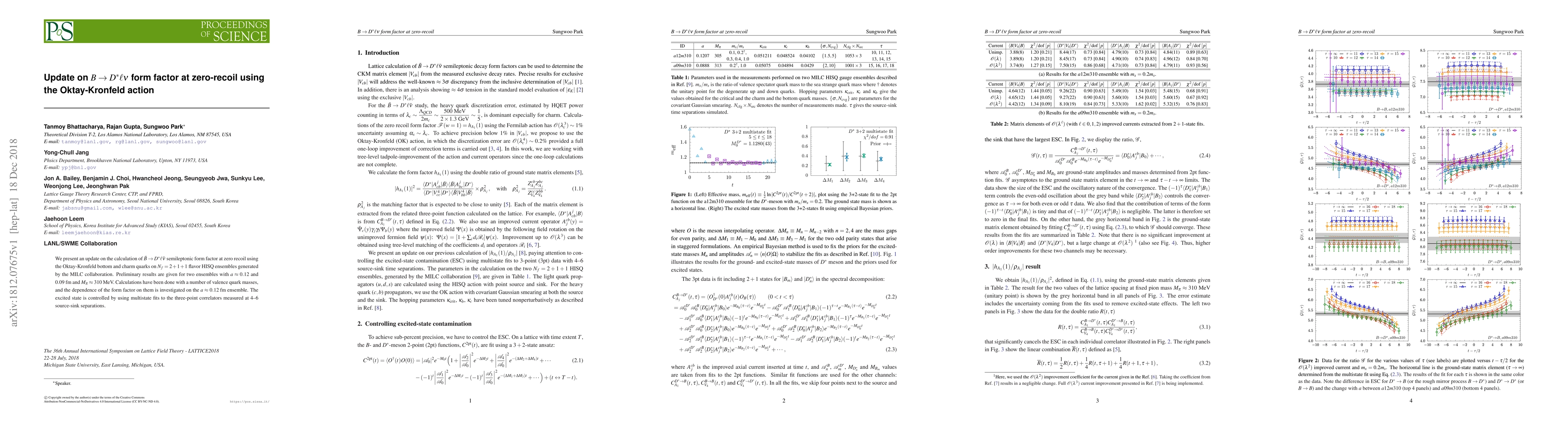 Thumbnail for Update on $B\to D^\ast \ell \nu$ form factor at zero-recoil using the
  Oktay-Kronfeld action