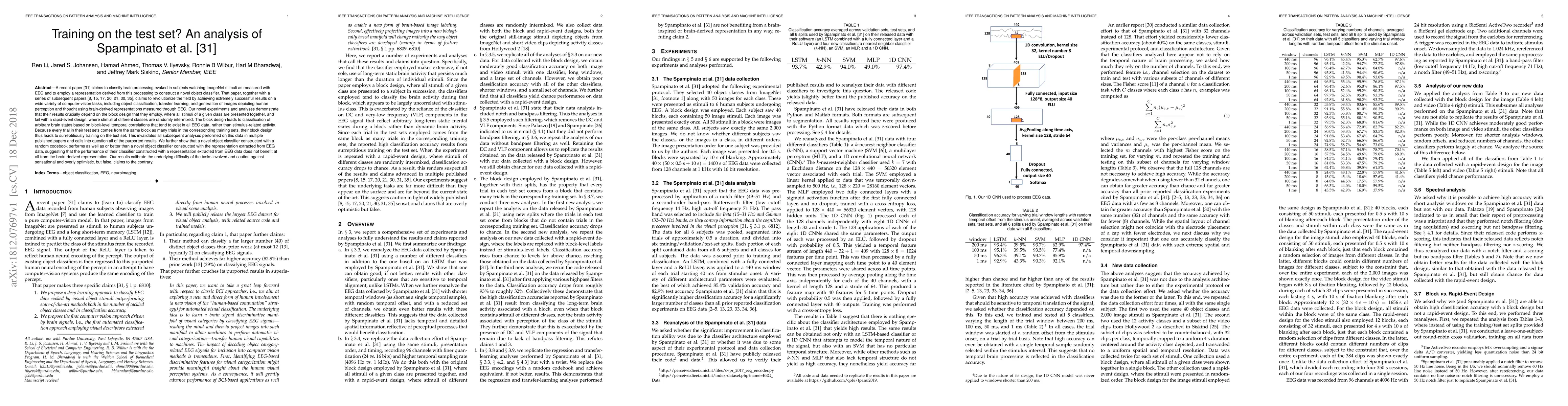 Thumbnail for Training on the test set? An analysis of Spampinato et al. [31]