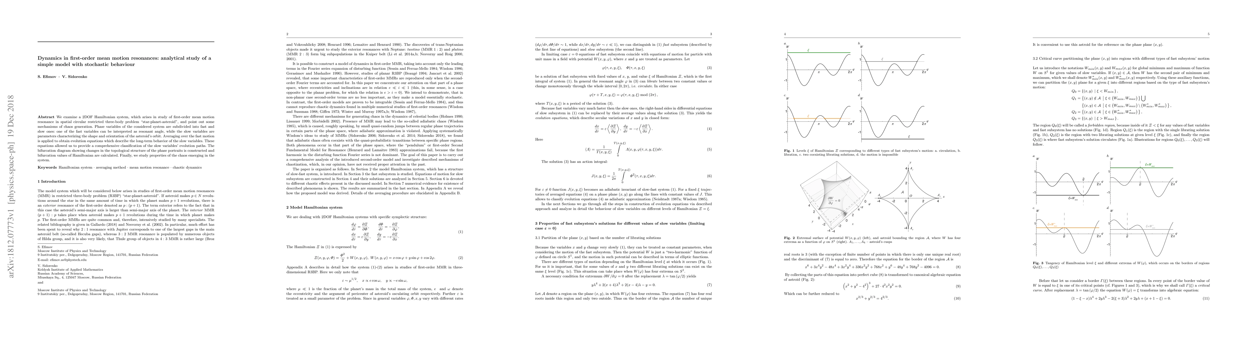 Thumbnail for Dynamics in first-order mean motion resonances: analytical study of a
  simple model with stochastic behaviour