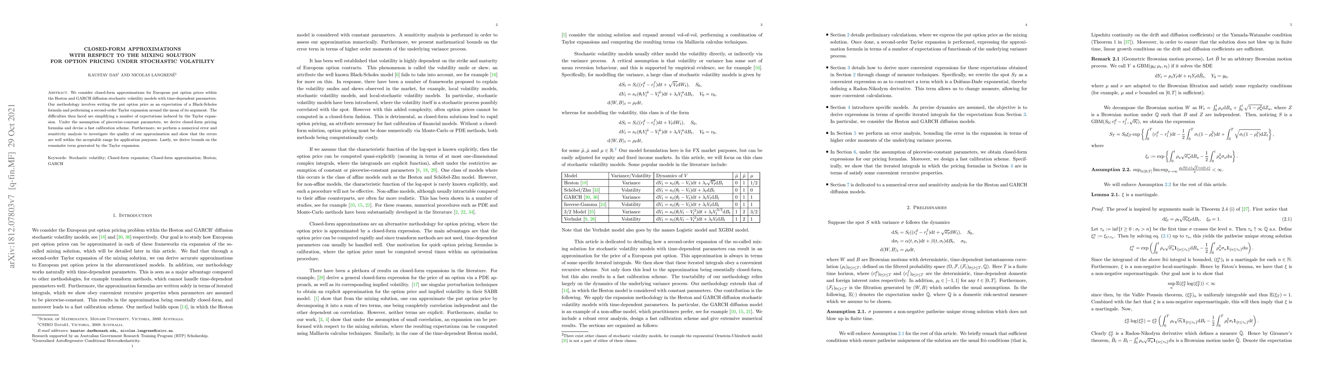 Thumbnail for Closed-form approximations with respect to the mixing solution for
  option pricing under stochastic volatility
