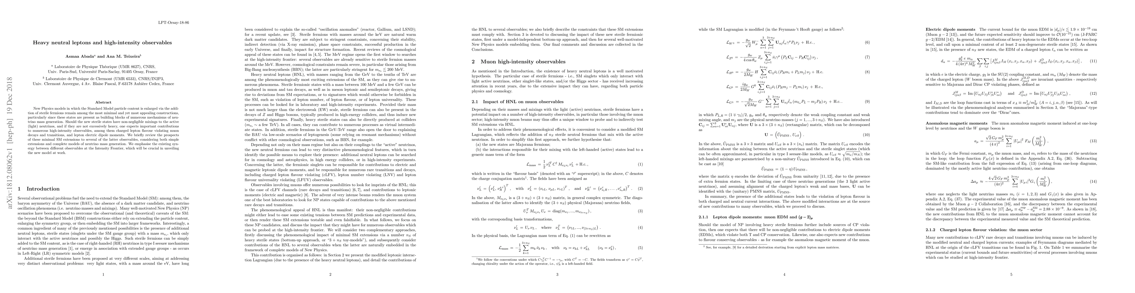 Thumbnail for Heavy neutral leptons and high-intensity observables
