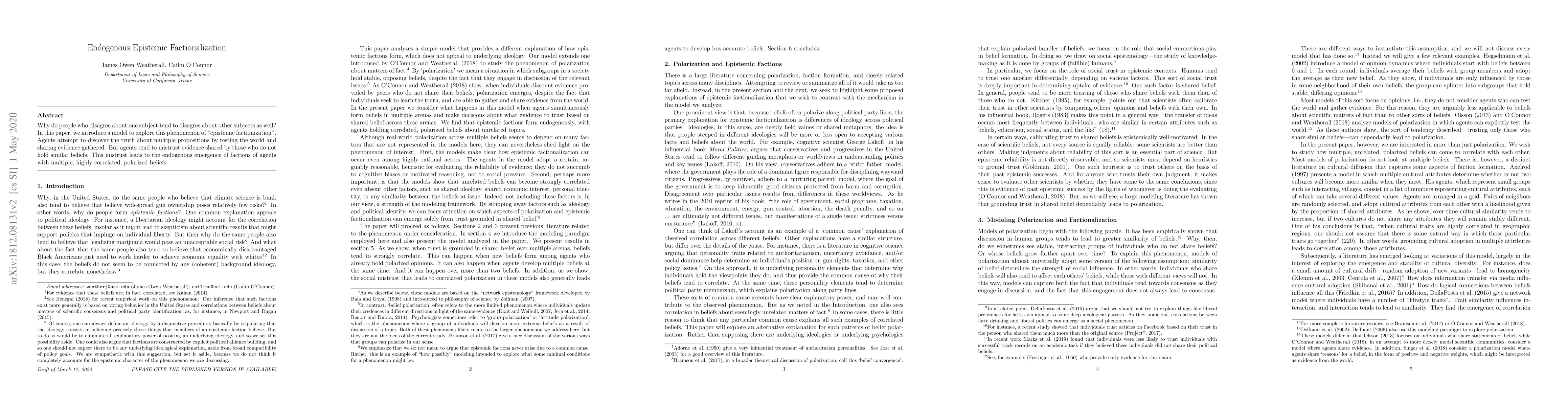 Thumbnail for Endogenous Epistemic Factionalization