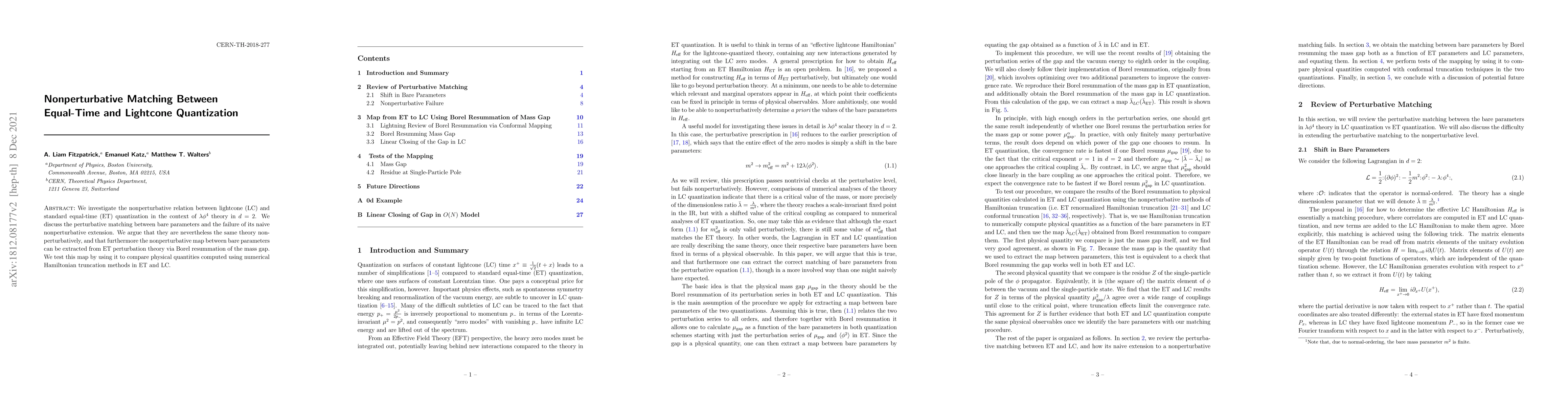 Thumbnail for Nonperturbative Matching Between Equal-Time and Lightcone Quantization