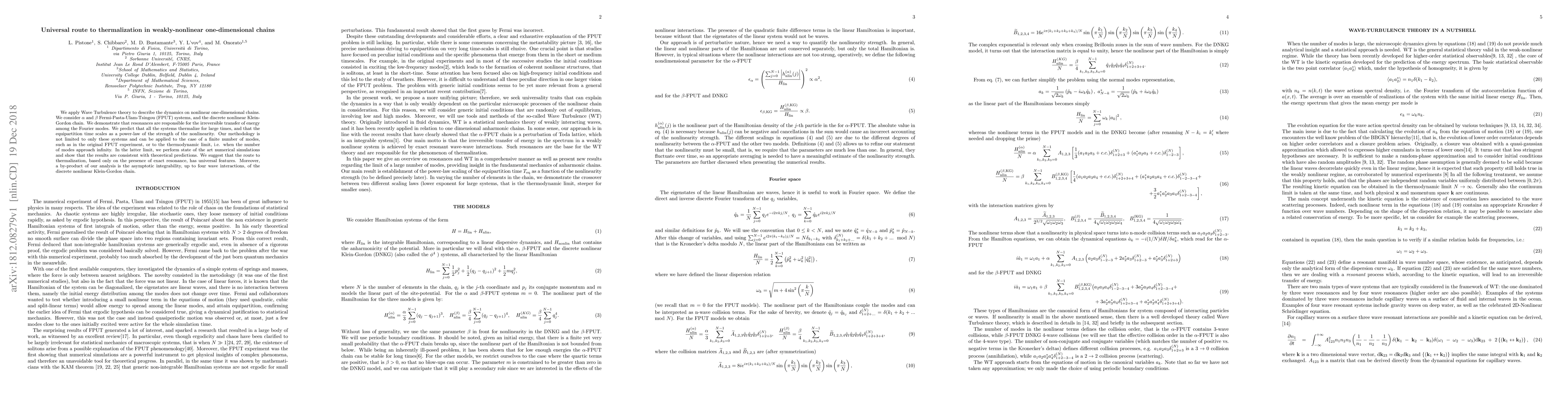 Thumbnail for Universal route to thermalization in weakly-nonlinear one-dimensional
  chains