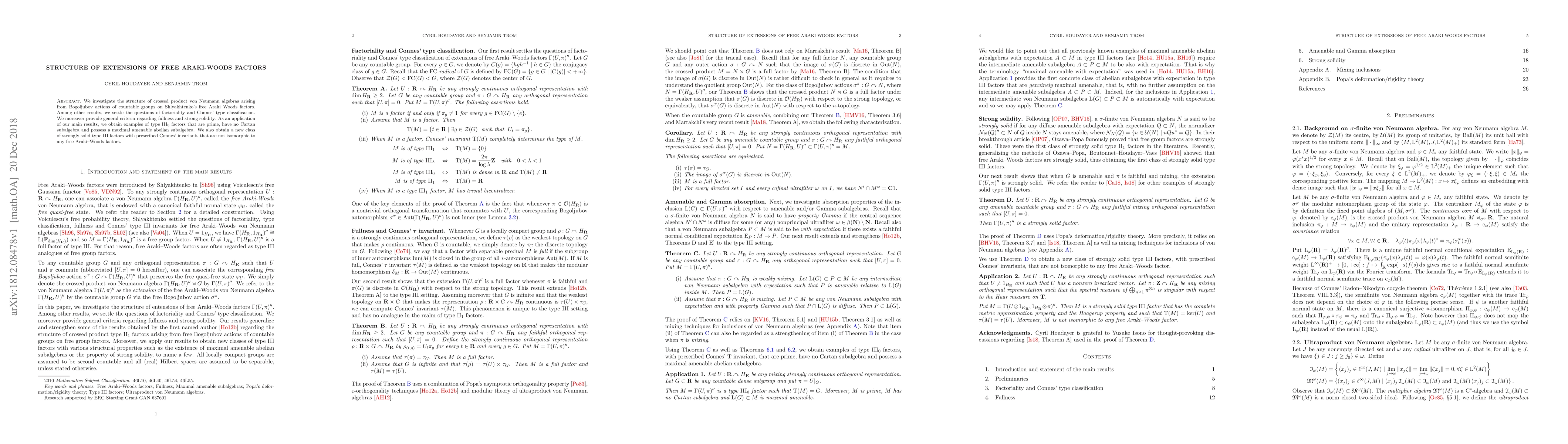 Thumbnail for Structure of extensions of free Araki-Woods factors