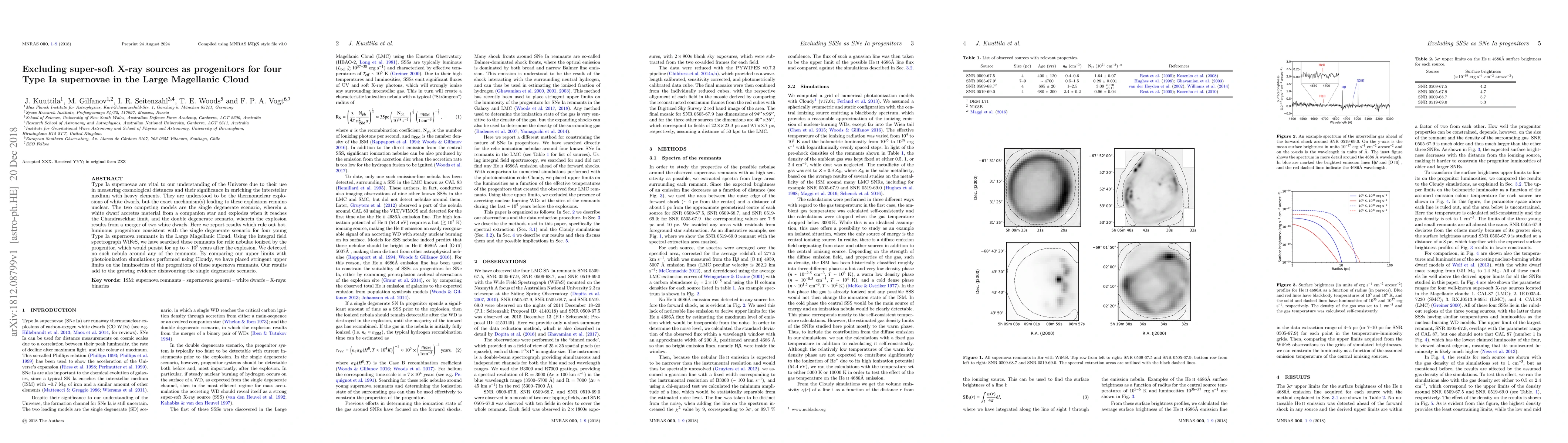 Thumbnail for Excluding super-soft X-ray sources as progenitors for four Type Ia
  supernovae in the Large Magellanic Cloud