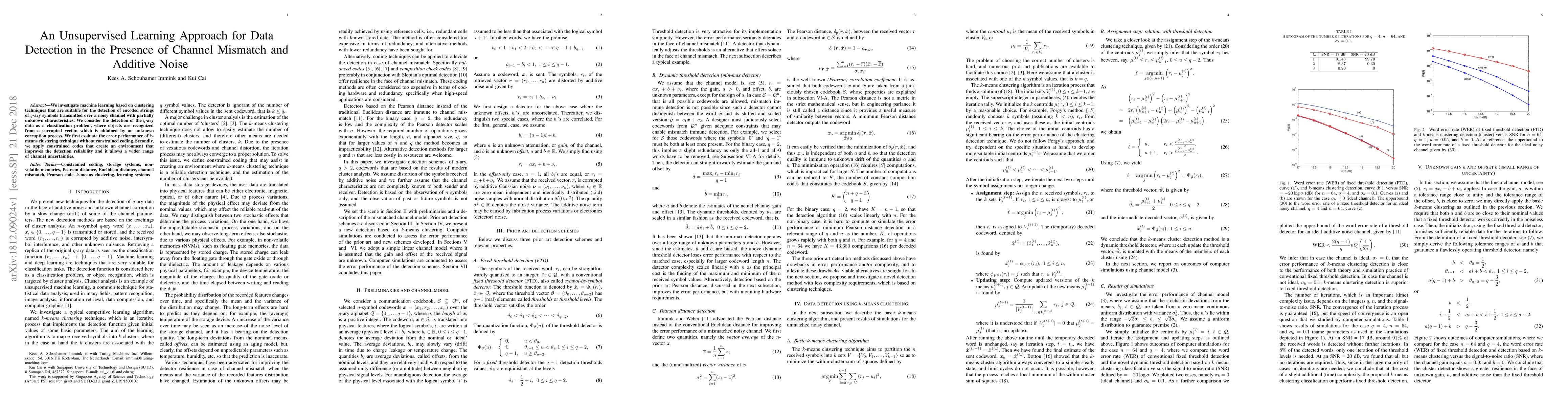 Thumbnail for An Unsupervised Learning Approach for Data Detection in the Presence of
  Channel Mismatch and Additive Noise
