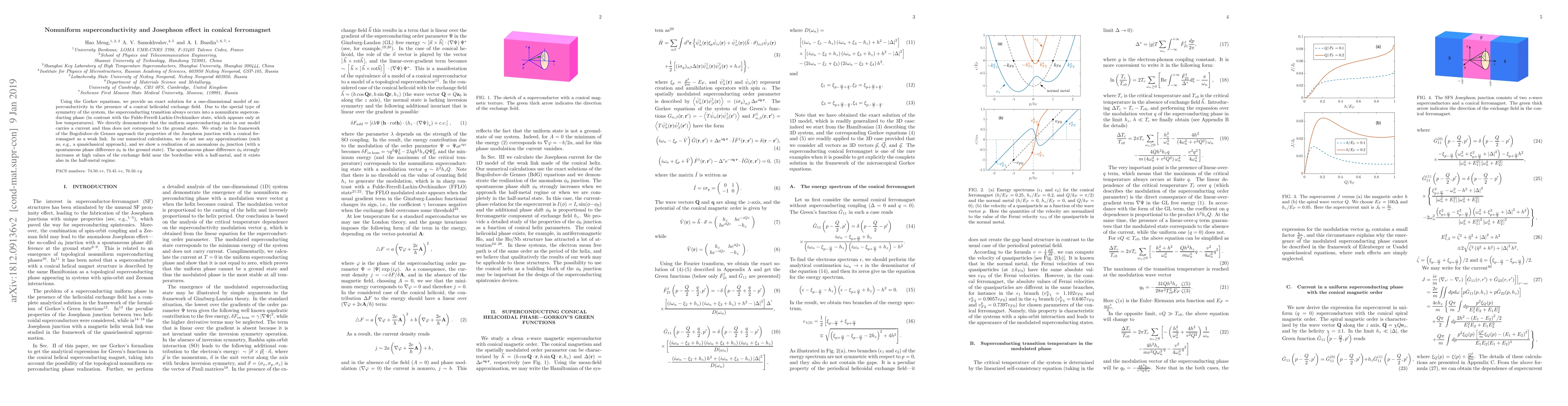 Thumbnail for Nonuniform superconductivity and Josephson effect in conical ferromagnet