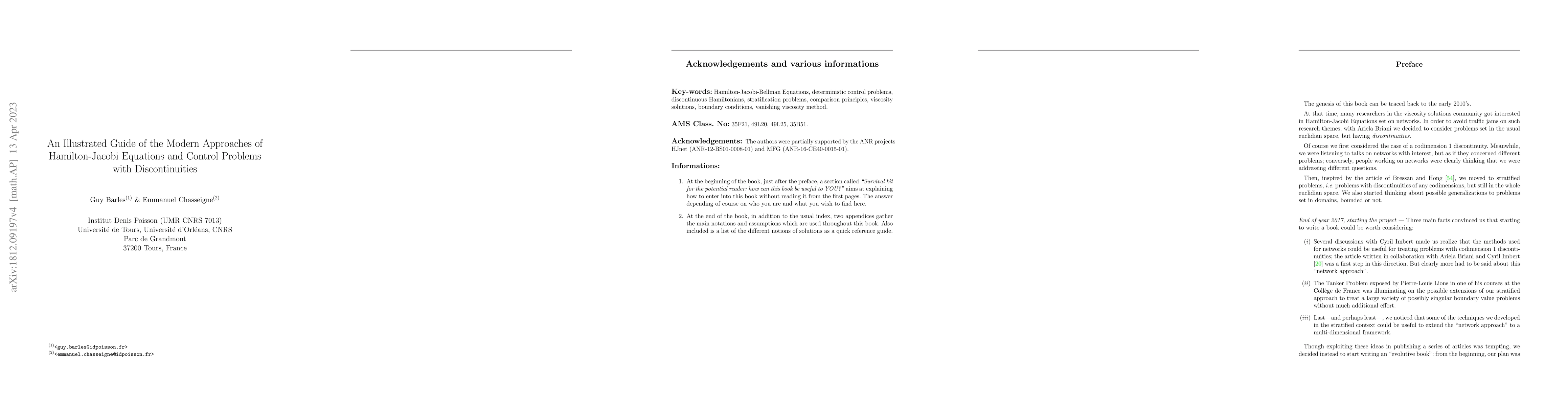 Thumbnail for An Illustrated Guide of the Modern Approaches of Hamilton-Jacobi
  Equations and Control Problems with Discontinuities