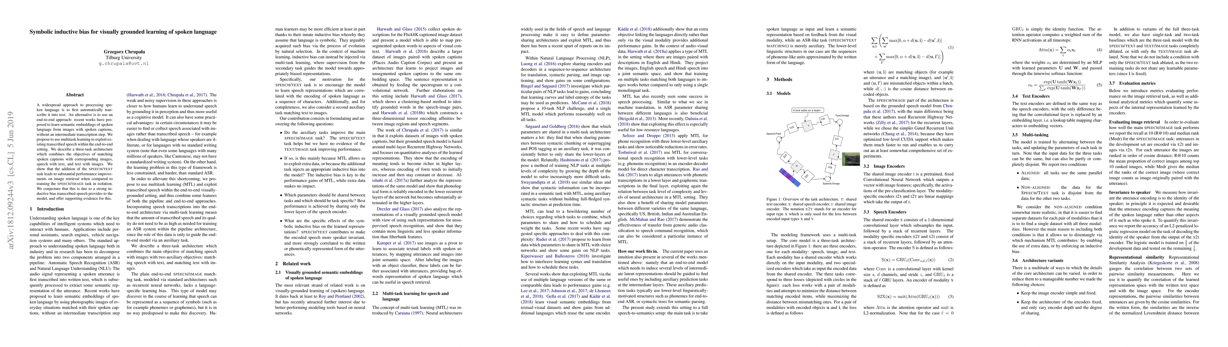 Thumbnail for Symbolic inductive bias for visually grounded learning of spoken
  language