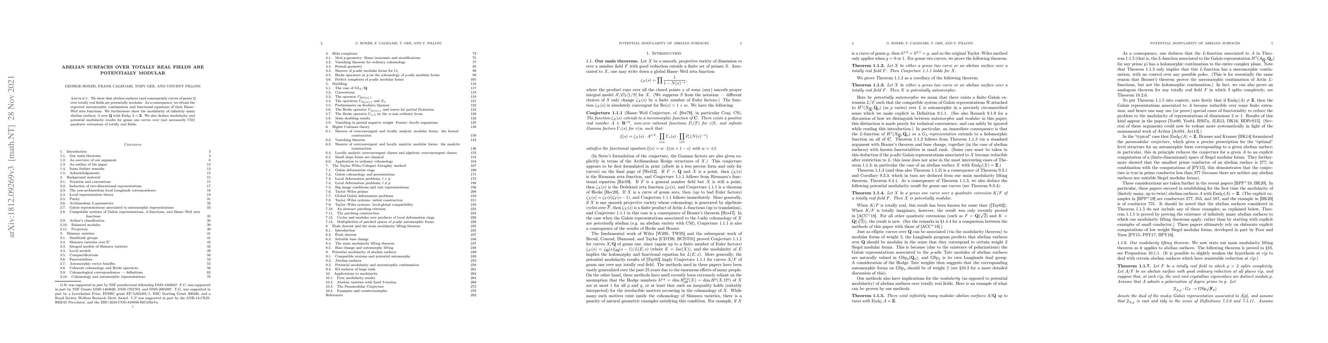 Thumbnail for Abelian Surfaces over totally real fields are Potentially Modular