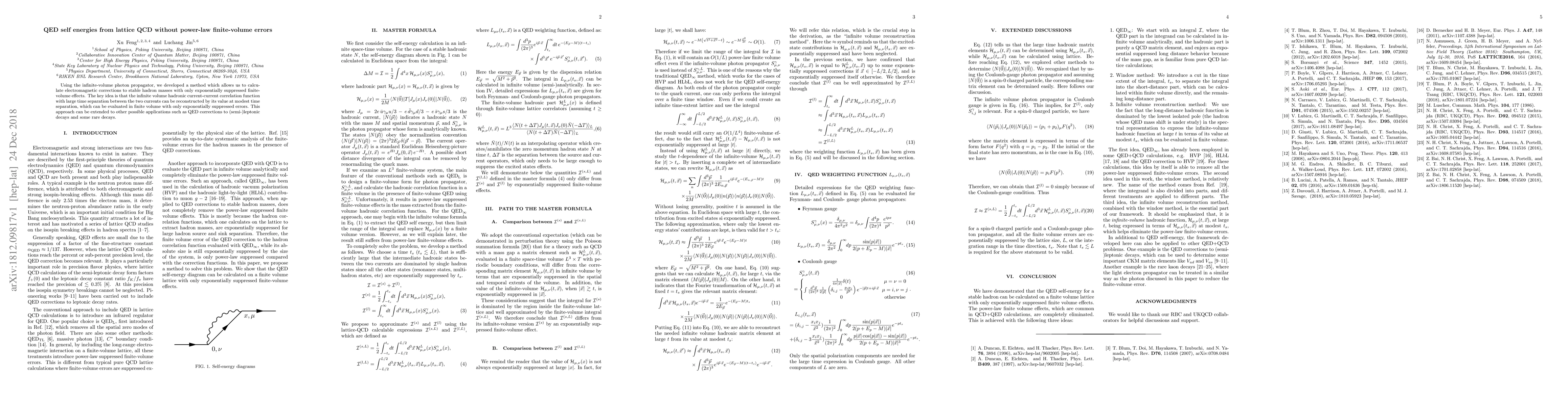 Thumbnail for QED self energies from lattice QCD without power-law finite-volume
  errors