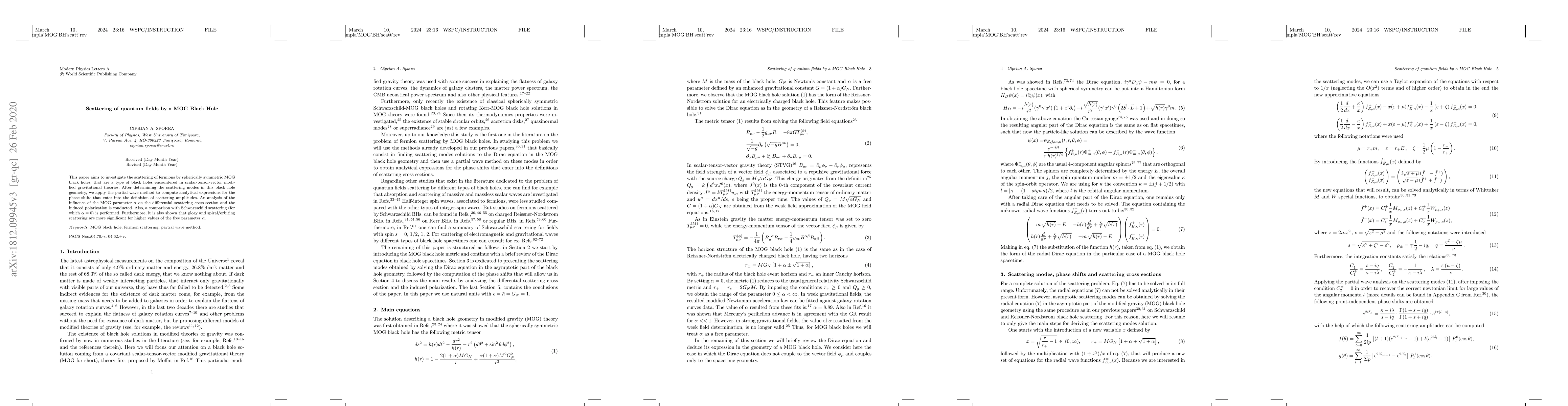 Thumbnail for Scattering of quantum fields by a MOG Black Hole