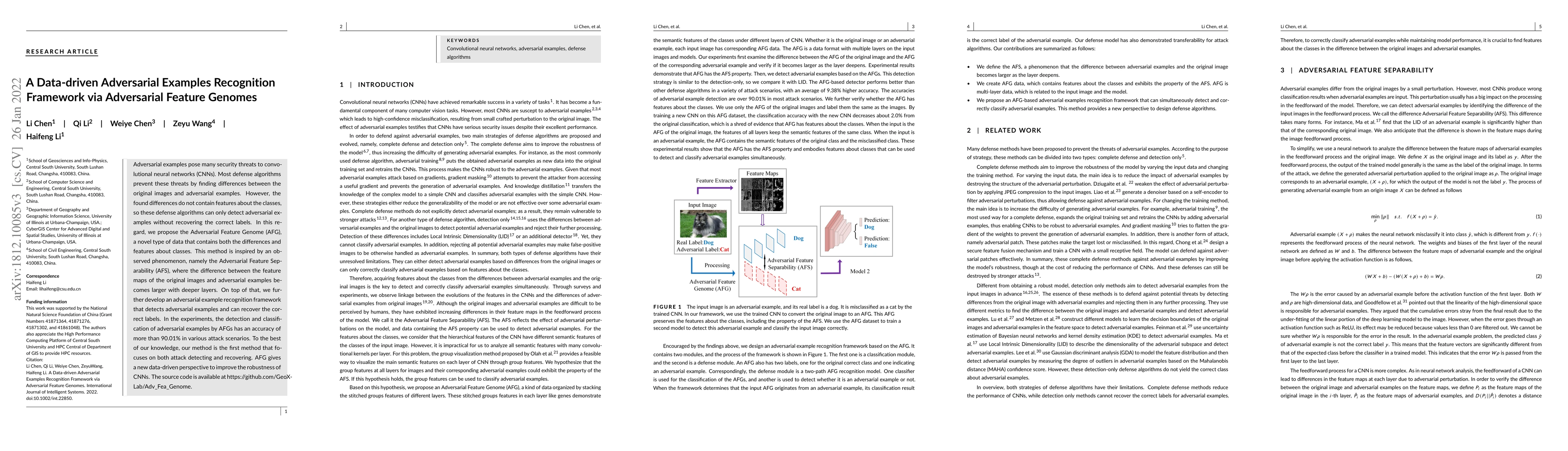 Thumbnail for A Data-driven Adversarial Examples Recognition Framework via Adversarial
  Feature Genome