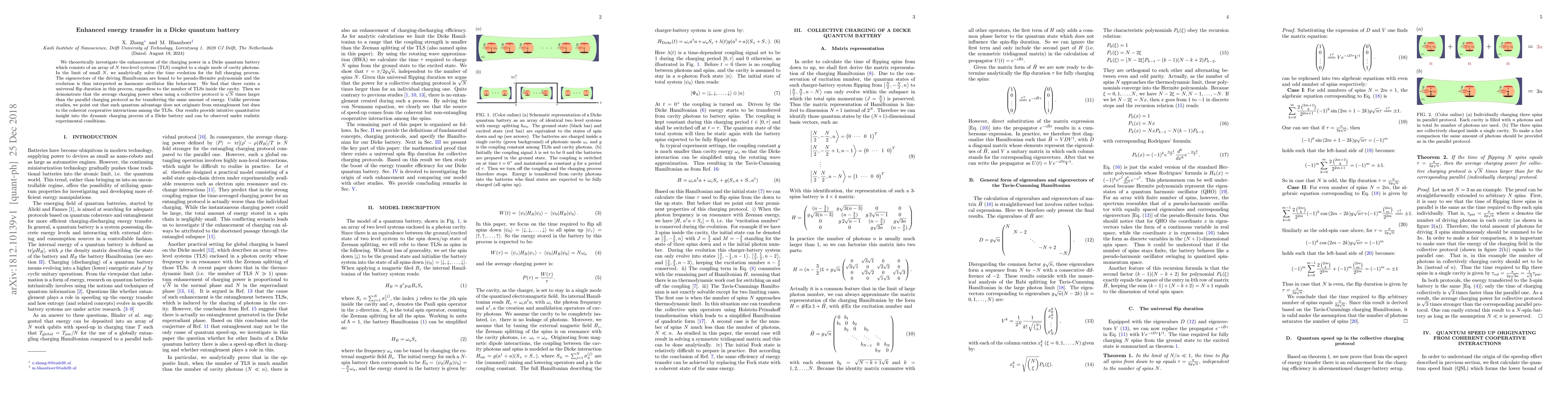 Thumbnail for Enhanced energy transfer in a Dicke quantum battery