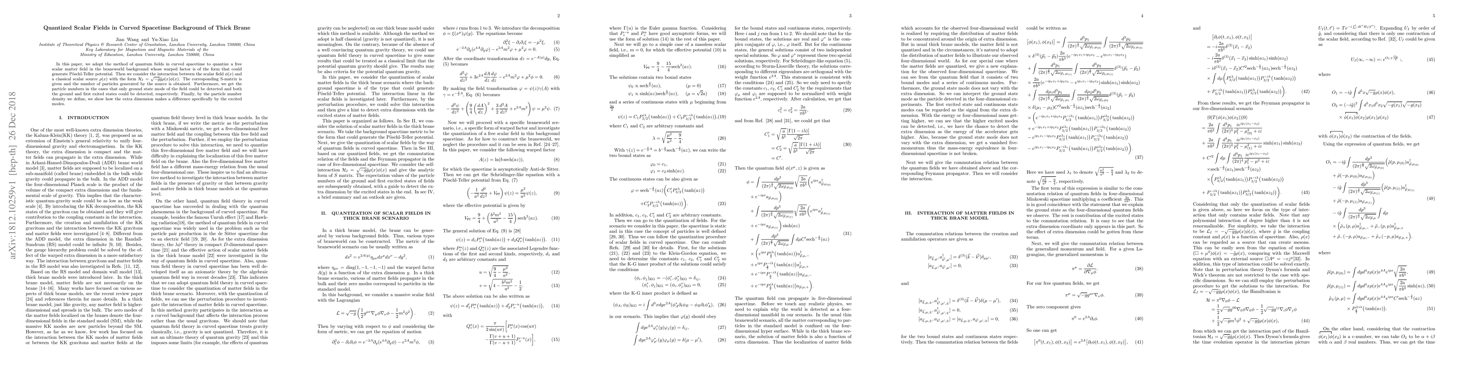 Thumbnail for Quantized Scalar Fields in Curved Spacetime Background of Thick Brane