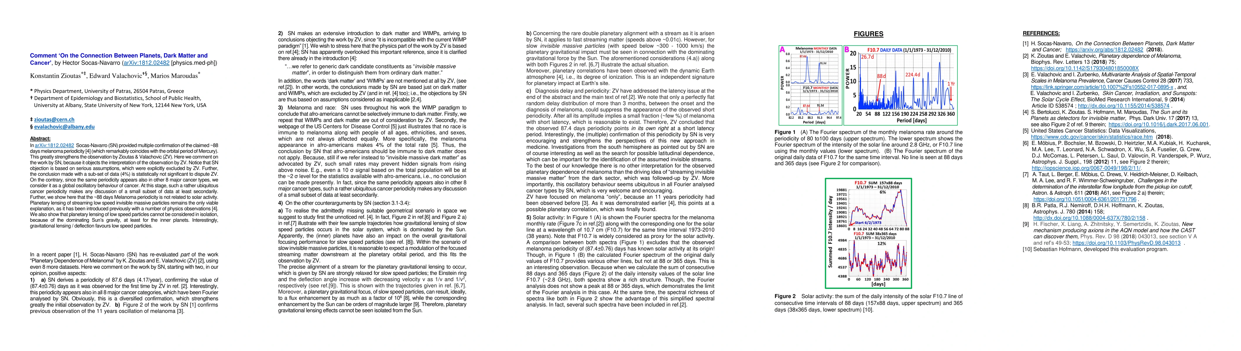 Thumbnail for Comment On the Connection Between Planets, Dark Matter and Cancer, by
  Hector Socas-Navarro (arXiv:1812.02482 [physics.med-ph])
