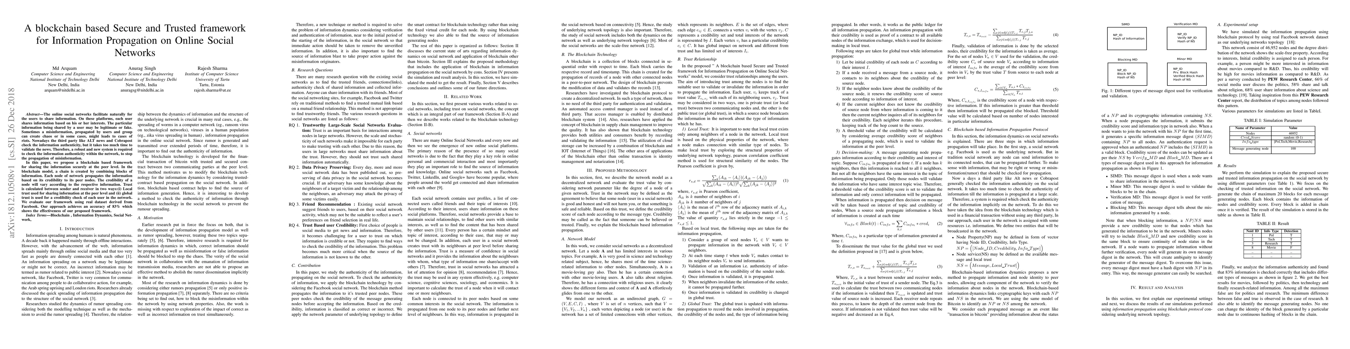 Thumbnail for A blockchain based Secure and Trusted framework for Information
  Propagation on Online Social Networks