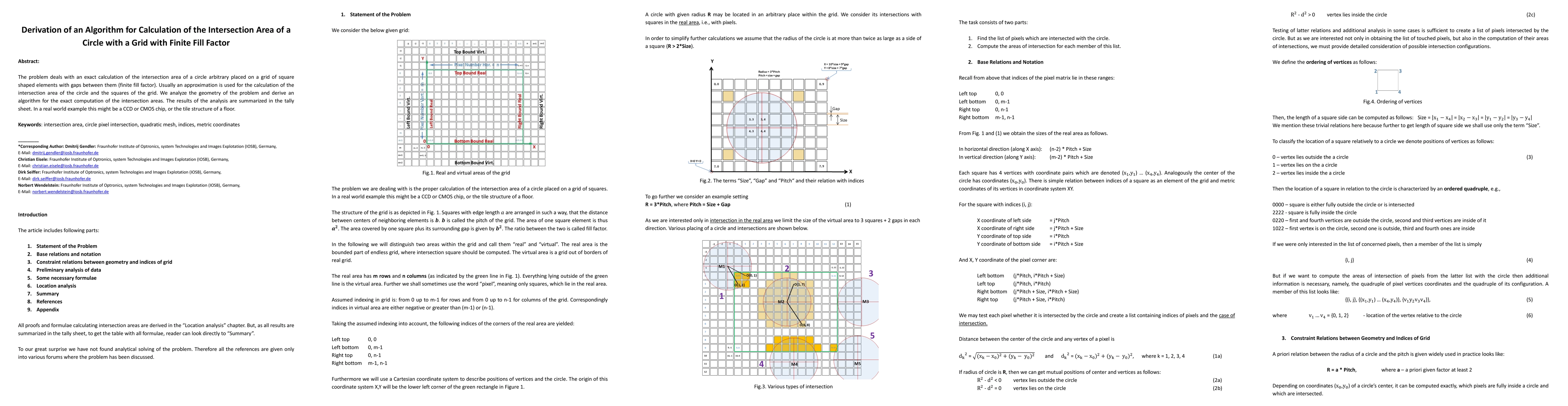 Thumbnail for Derivation of an Algorithm for Calculation of the Intersection Area of a
  Circle with a Grid with Finite Fill Factor