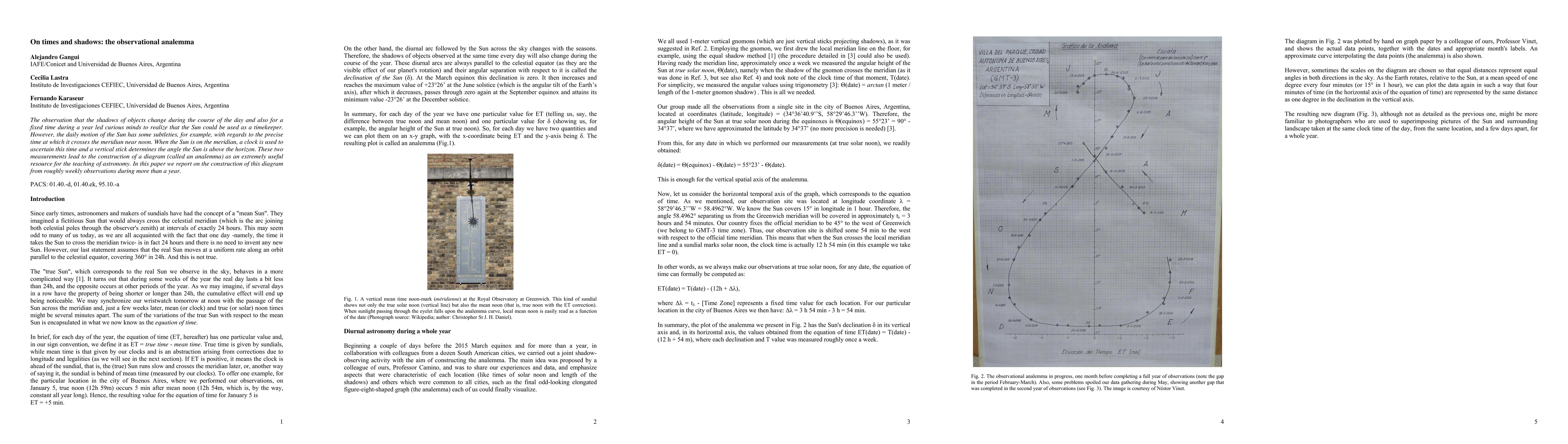 Thumbnail for On times and shadows: the observational analemma