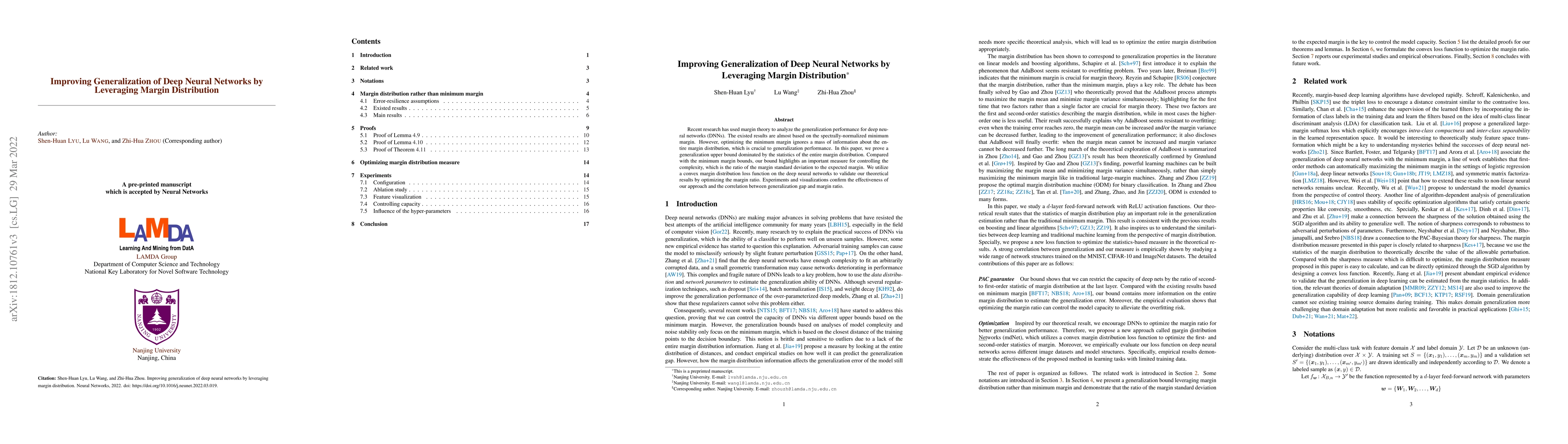 Thumbnail for Improving Generalization of Deep Neural Networks by Leveraging Margin
  Distribution