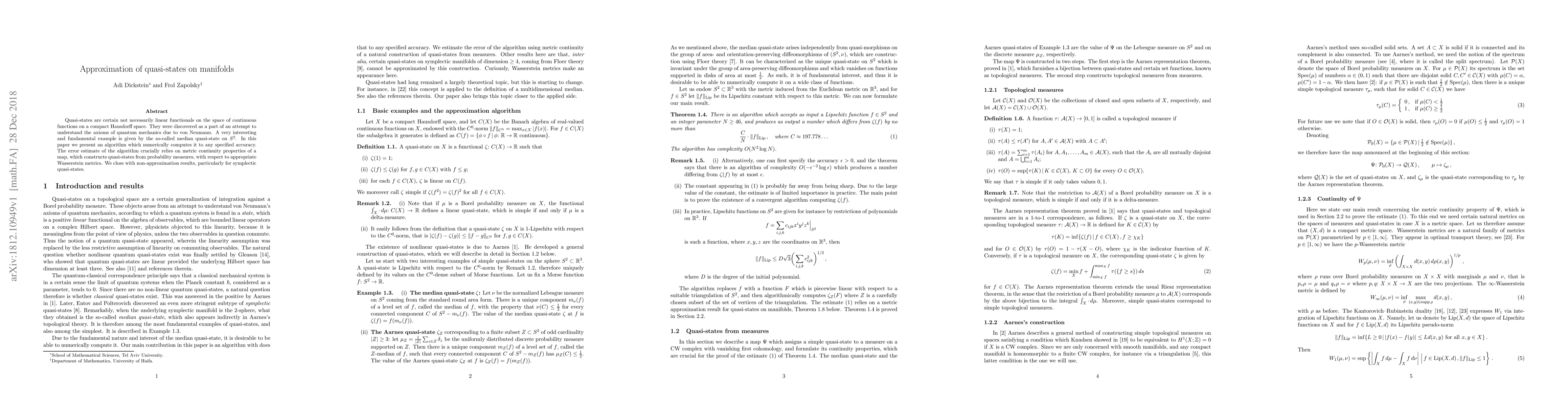 Thumbnail for Approximation of quasi-states on manifolds