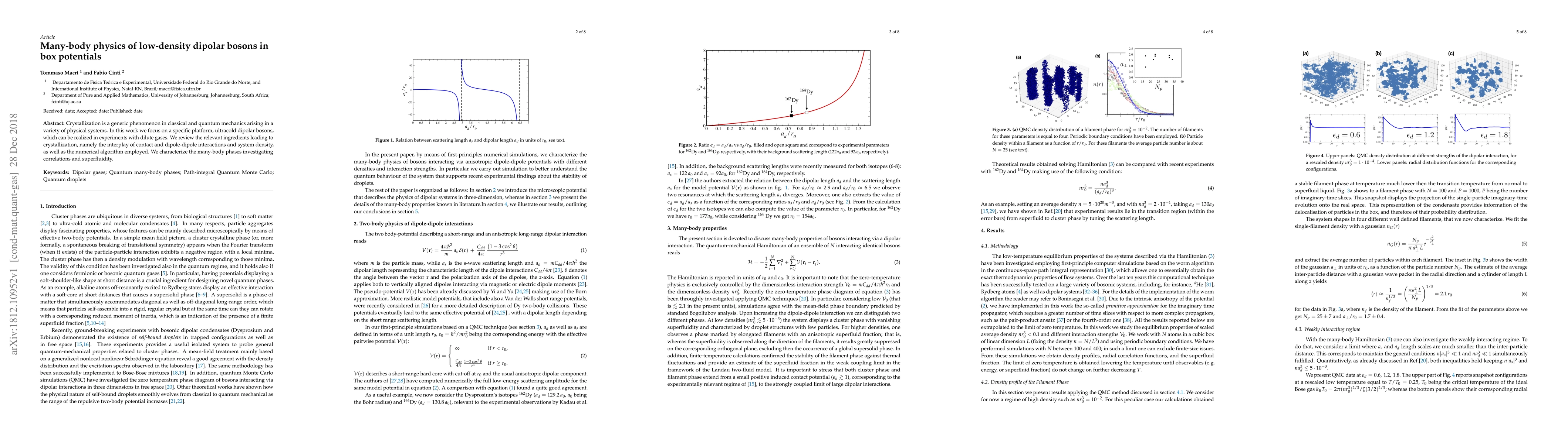 Thumbnail for Many-body physics of low-density dipolar bosons in box potentials