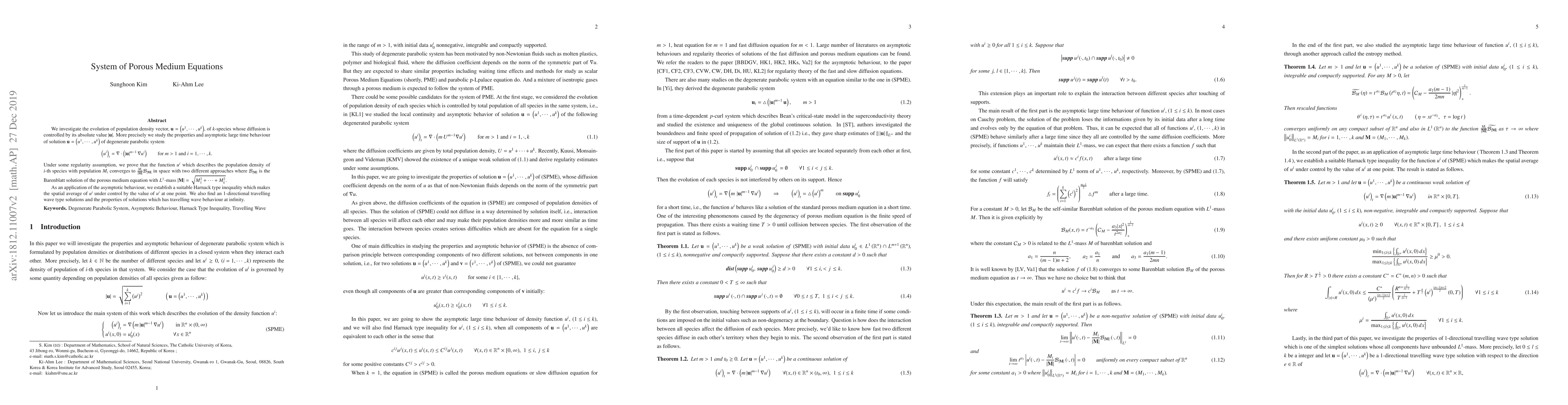 Thumbnail for System of Porous Medium Equations