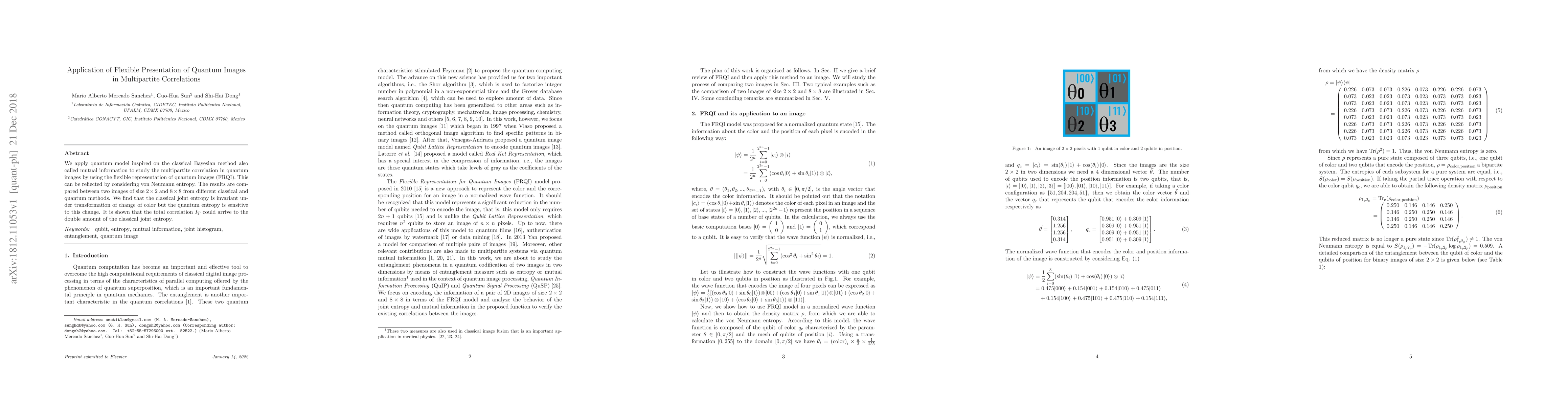 Thumbnail for Application of Flexible Presentation of Quantum Images in Multipartite
  Correlations