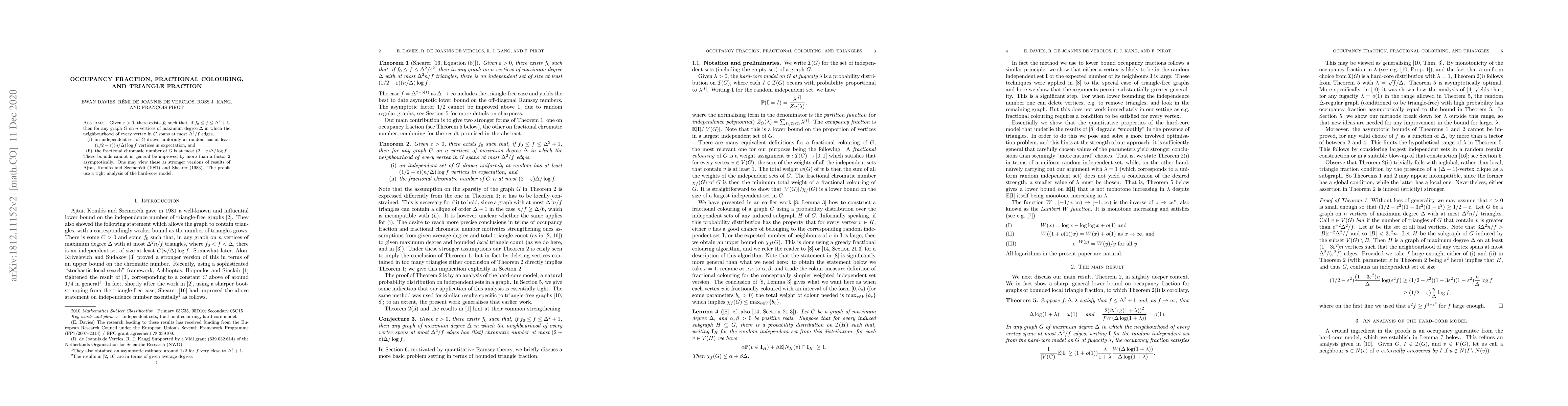 Thumbnail for Occupancy fraction, fractional colouring, and triangle fraction