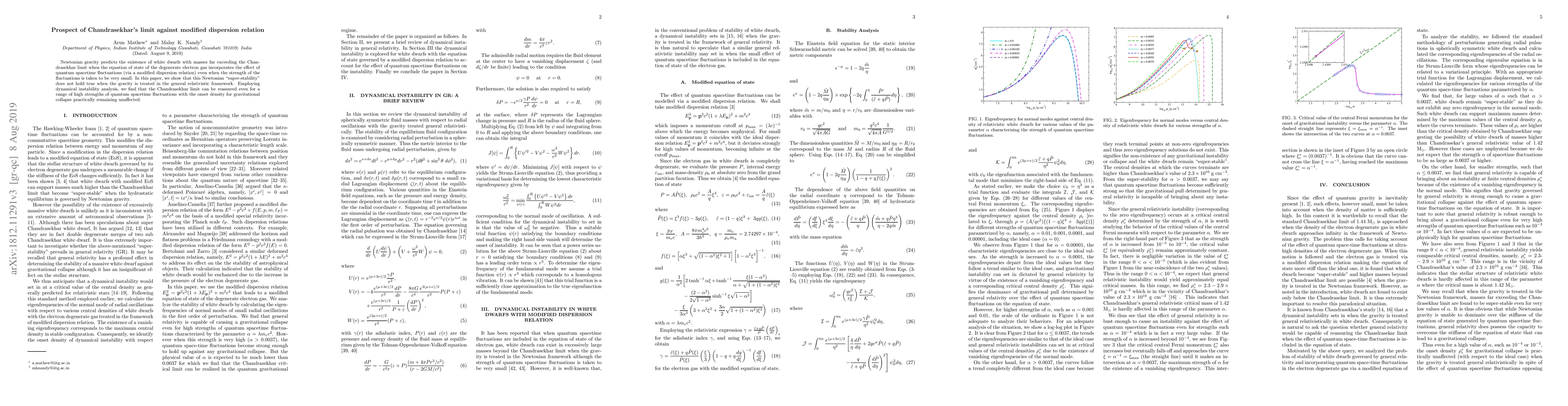 Thumbnail for Prospect of Chandrasekhar's limit against modified dispersion relation